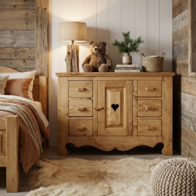 Commode 1 Porte + 6 Tiroirs Chamonix en Pin Massif 100 cm Chamonix meublespin.fr - mobilier et de décoration de style montagne ou chalet- meubles en pin, mobilier en bois massif de qualité, canapés convertibles - https://meublespin.fr