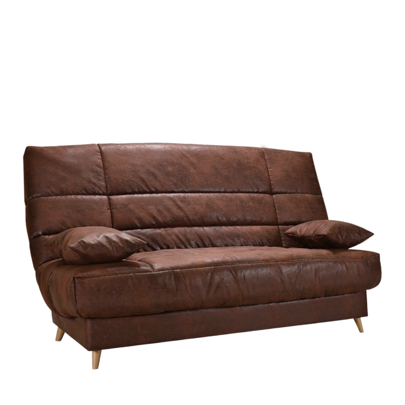 CLIC-CLAC Érika 130 x 190 cm Contemporain (Tissu Microfibre Aspect Cuir Vieilli) Canapés Clic-Clac Montagne meublespin.fr - mobilier et de décoration de style montagne ou chalet- meubles en pin, mobilier en bois massif de qualité, canapés convertibles - https://meublespin.fr