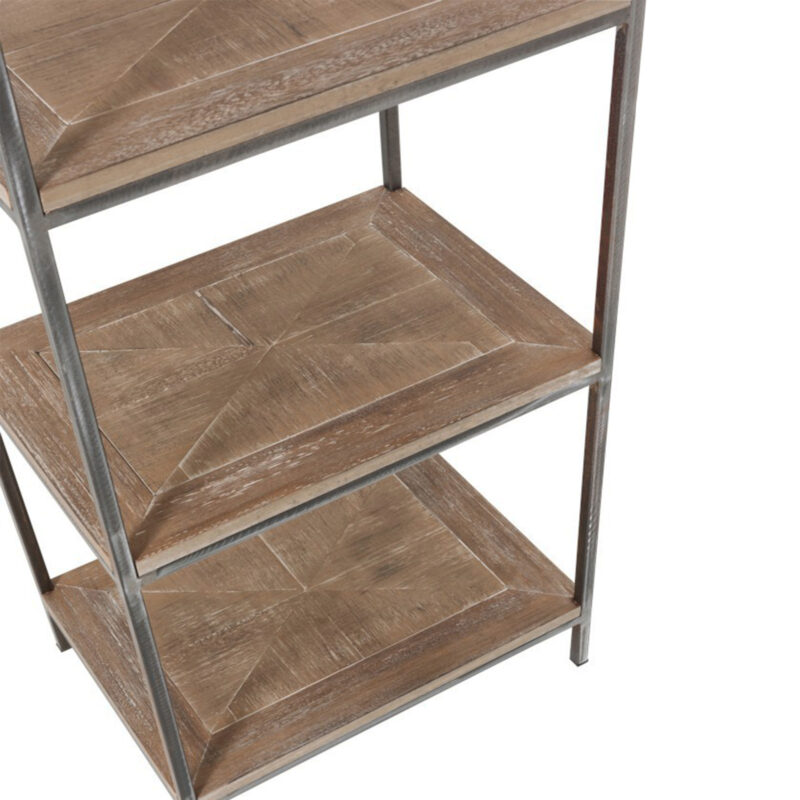 Étagère Style industriel 6 Tablettes Bois et Teck Bibliothèques & Vitrines meublespin.fr - mobilier et de décoration de style montagne ou chalet- meubles en pin, mobilier en bois massif de qualité, canapés convertibles - https://meublespin.fr