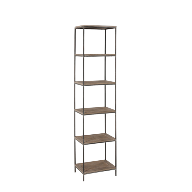 Étagère Style industriel 6 Tablettes Bois et Teck Bibliothèques & Vitrines meublespin.fr - mobilier et de décoration de style montagne ou chalet- meubles en pin, mobilier en bois massif de qualité, canapés convertibles - https://meublespin.fr