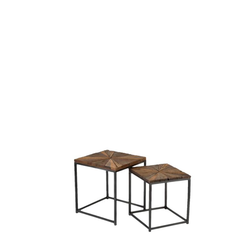 Tables Basses Gigognes Shanil en Bois & Métal Les tables basses meublespin.fr - mobilier et de décoration de style montagne ou chalet- meubles en pin, mobilier en bois massif de qualité, canapés convertibles - https://meublespin.fr
