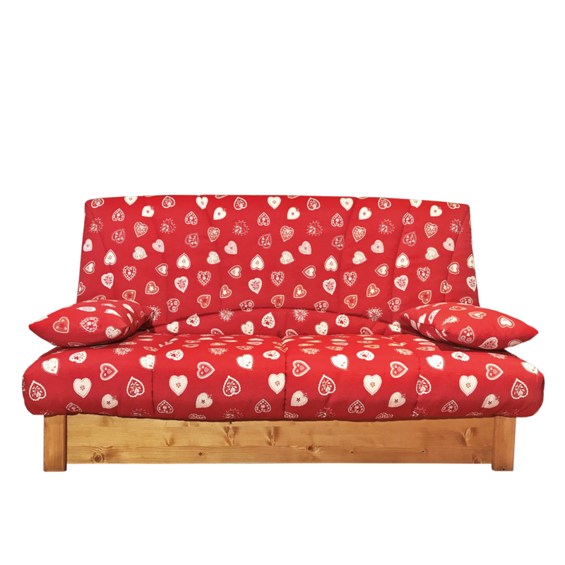 Clic-Clac Audrey 130 x 190 cm – Brison Rouge Canapés Clic-Clac Montagne meublespin.fr - mobilier et de décoration de style montagne ou chalet- meubles en pin, mobilier en bois massif de qualité, canapés convertibles - https://meublespin.fr