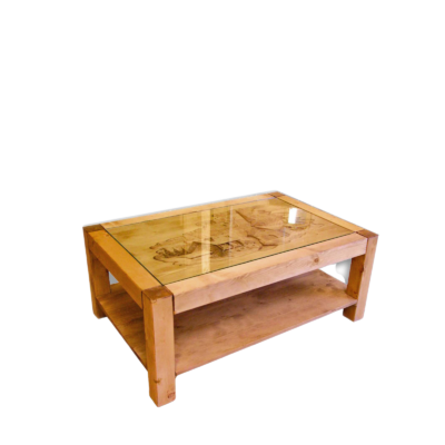 Table Basse Georgia Sculptée Village en Pin Massif  86×62 cm Les tables basses meublespin.fr - mobilier et de décoration de style montagne ou chalet- meubles en pin, mobilier en bois massif de qualité, canapés convertibles - https://meublespin.fr