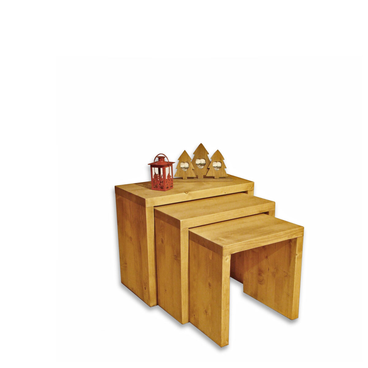Lot De 2 Tables Gigognes Panama – Bois De Pin Massif – Tables D'Appoint Neuves