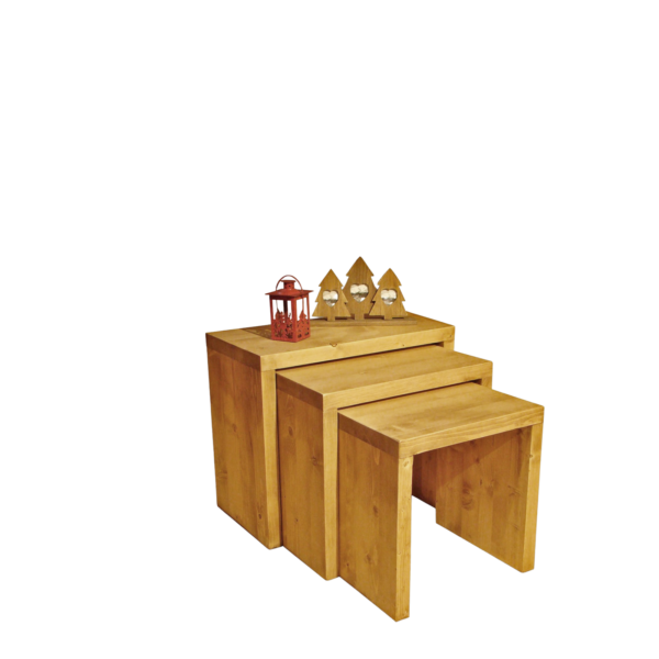 Table Basse Gigogne en Pin Massif Chamonix meublespin.fr - vente de mobilier et de décoration de style montagne ou chalet- vente de meubles en pin et canapés convertibles - https://meublespin.fr