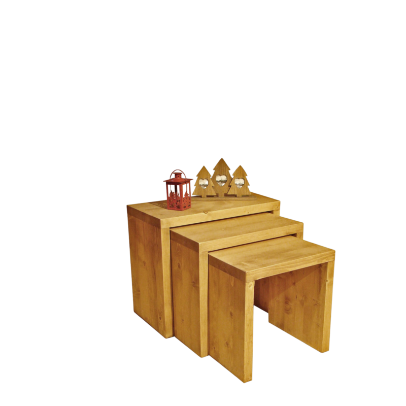 Table Basse Gigogne en Pin Massif Chamonix meublespin.fr - mobilier et de décoration de style montagne ou chalet- meubles en pin, mobilier en bois massif de qualité, canapés convertibles - https://meublespin.fr