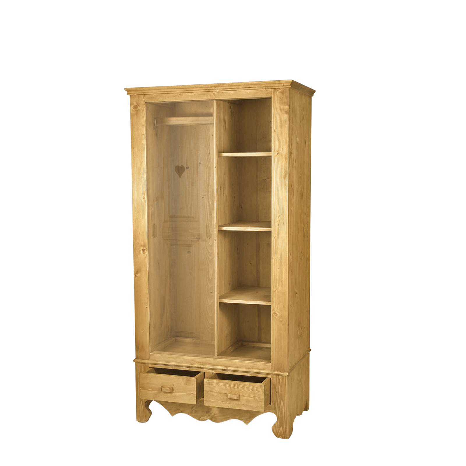 Armoire 2 Portes Coulissantes + 2 Tiroirs en Pin Massif Chamonix - meublespin.fr - Armoires en bois massif Armoire 2 Portes Coulissantes + 2 Tiroirs en Pin Massif Chamonix Armoires en bois massif meublespin.fr - mobilier et de décoration de style montagne ou chalet- meubles en pin, mobilier en bois massif de qualité, canapés convertibles - https://meublespin.fr