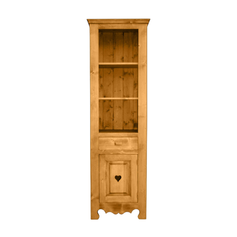 Bibliothèque Chamonix 1 Porte + 1 Tiroir en Pin Massif Chamonix meublespin.fr - mobilier et de décoration de style montagne ou chalet- meubles en pin, mobilier en bois massif de qualité, canapés convertibles - https://meublespin.fr