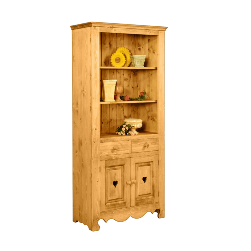 Bibliothèque Chamonix 2 Portes et 2 Tiroirs en Pin Massif Chamonix meublespin.fr - mobilier et de décoration de style montagne ou chalet- meubles en pin, mobilier en bois massif de qualité, canapés convertibles - https://meublespin.fr