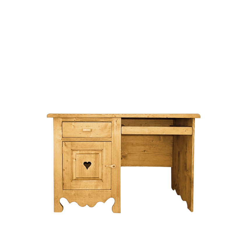 Bureau 1 Porte + 1Tiroir en Pin Massif 110 cm Chamonix meublespin.fr - mobilier et de décoration de style montagne ou chalet- meubles en pin, mobilier en bois massif de qualité, canapés convertibles - https://meublespin.fr