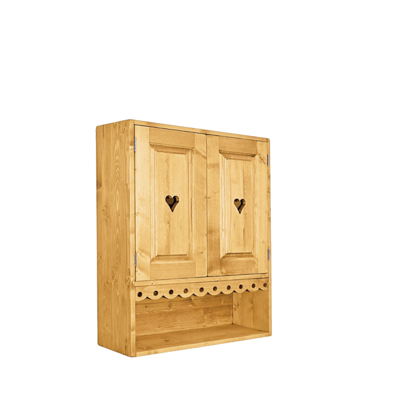 Étagère Murale 2 Portes + 1 Niche en Pin Massif Chamonix meublespin.fr - mobilier et de décoration de style montagne ou chalet- meubles en pin, mobilier en bois massif de qualité, canapés convertibles - https://meublespin.fr