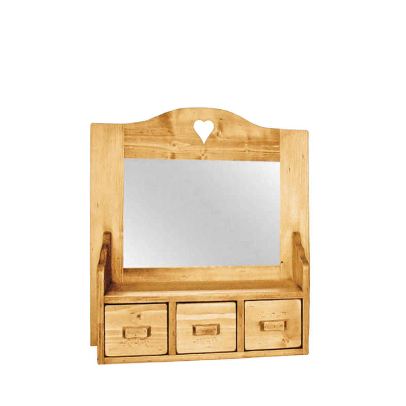 Étagère 3 Tiroirs avec Miroir Chamonix Chamonix meublespin.fr - mobilier et de décoration de style montagne ou chalet- meubles en pin, mobilier en bois massif de qualité, canapés convertibles - https://meublespin.fr