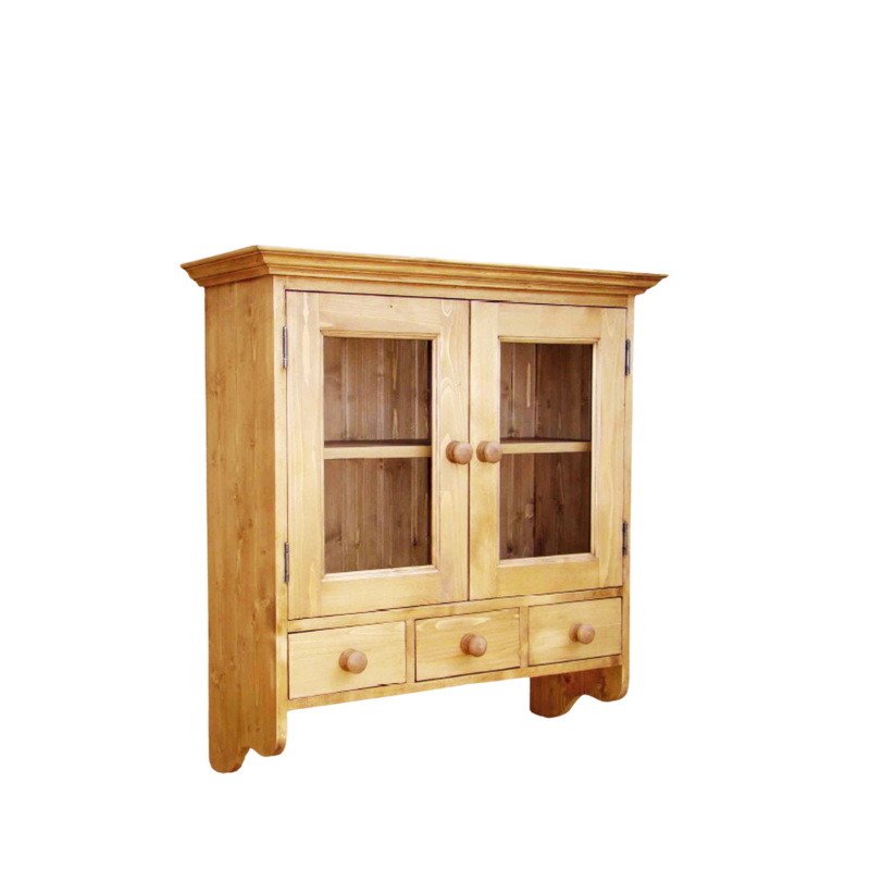 ARMOIRE MURALE 2 Portes 3 Tiroirs Chamonix meublespin.fr - mobilier et de décoration de style montagne ou chalet- meubles en pin, mobilier en bois massif de qualité, canapés convertibles - https://meublespin.fr