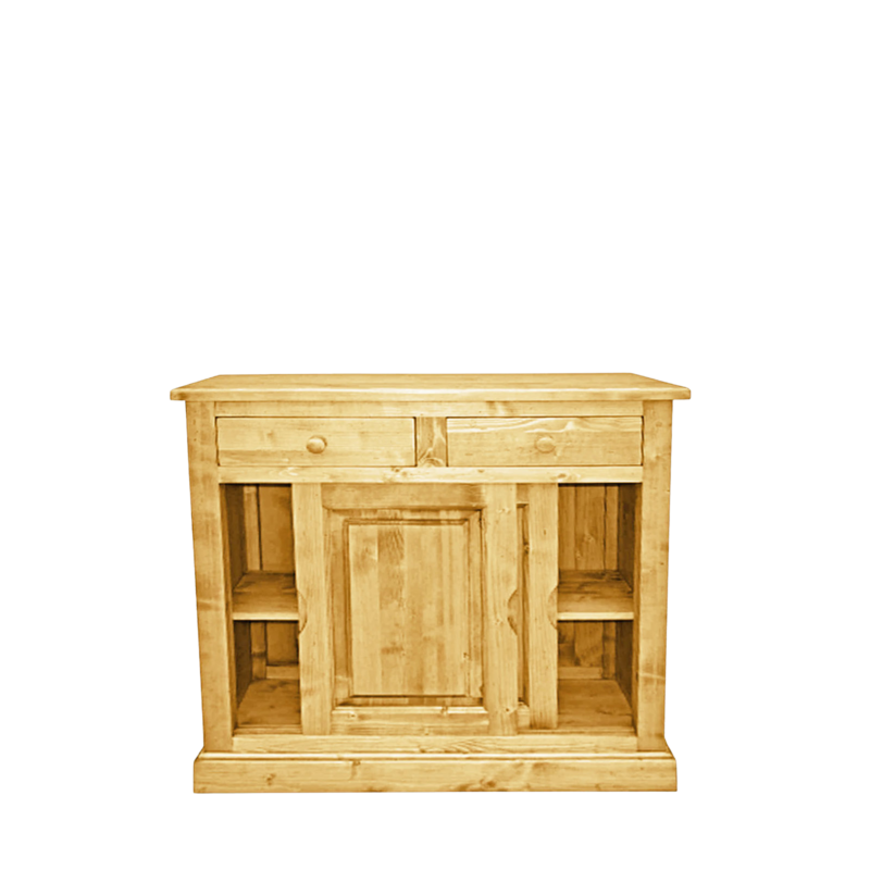 PASSE PLAT 2 Tiroirs en Pin Massif 100 cm Chamonix meublespin.fr - mobilier et de décoration de style montagne ou chalet- meubles en pin, mobilier en bois massif de qualité, canapés convertibles - https://meublespin.fr