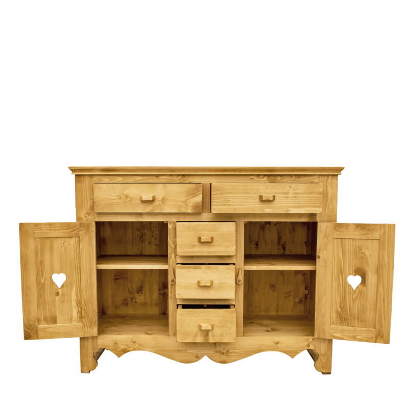 Buffet Bas Chamonix 2 Portes + 5 Tiroirs en Pin Massif 129 cm Buffets & bahuts en bois massif meublespin.fr - mobilier et de décoration de style montagne ou chalet- meubles en pin, mobilier en bois massif de qualité, canapés convertibles - https://meublespin.fr