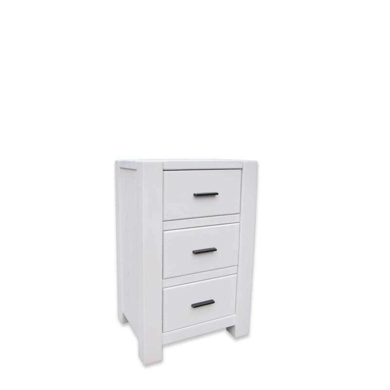 Chiffonnier 3 Tiroirs en Pin Massif Ciré Blanc Morzine Chiffonniers meublespin.fr - mobilier et de décoration de style montagne ou chalet- meubles en pin, mobilier en bois massif de qualité, canapés convertibles - https://meublespin.fr