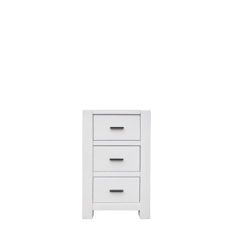 Chiffonnier 3 Tiroirs en Pin Massif Ciré Blanc Morzine Chiffonniers meublespin.fr - mobilier et de décoration de style montagne ou chalet- meubles en pin, mobilier en bois massif de qualité, canapés convertibles - https://meublespin.fr