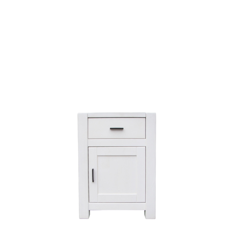 Confiturier Contemporain Morzine 1 Porte + Tiroir en pin massif ciré blanc Morzine blanc meublespin.fr - mobilier et de décoration de style montagne ou chalet- meubles en pin, mobilier en bois massif de qualité, canapés convertibles - https://meublespin.fr