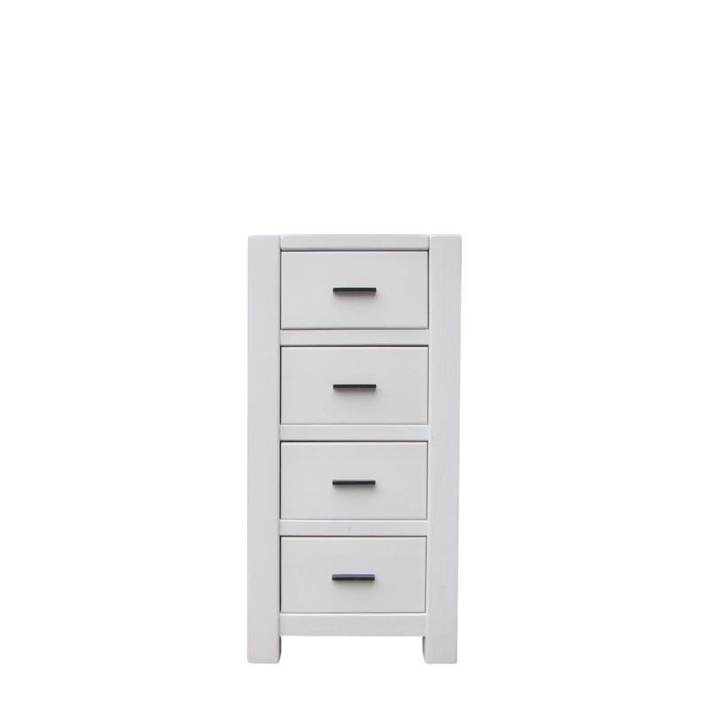 Chiffonnier 4 Tiroirs en Pin Massif Ciré Blanc Morzine Chiffonniers meublespin.fr - mobilier et de décoration de style montagne ou chalet- meubles en pin, mobilier en bois massif de qualité, canapés convertibles - https://meublespin.fr