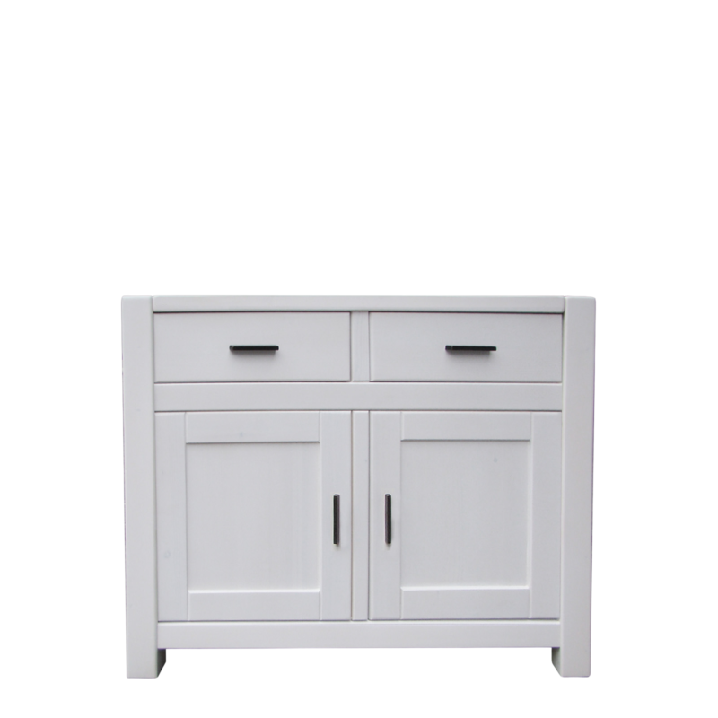 Buffet Bas Morzine ciré Blanc 2 Portes 2 Tiroirs en Pin Massif 110cm Morzine blanc meublespin.fr - mobilier et de décoration de style montagne ou chalet- meubles en pin, mobilier en bois massif de qualité, canapés convertibles - https://meublespin.fr