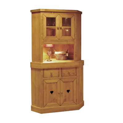 Grand Meuble d&rsquo;angle Megève 4 Portes et 2 Tiroirs en Pin Massif Meubles d'angle meublespin.fr - mobilier et de décoration de style montagne ou chalet- meubles en pin, mobilier en bois massif de qualité, canapés convertibles - https://meublespin.fr