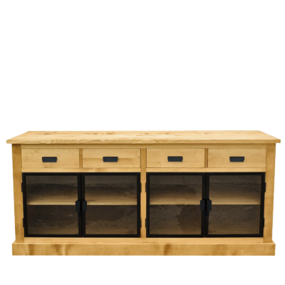 Base LOFT 4 Tiroirs + 4 Portes en Bois & Métal Buffets & bahuts en bois massif meublespin.fr - mobilier et de décoration de style montagne ou chalet- meubles en pin, mobilier en bois massif de qualité, canapés convertibles - https://meublespin.fr