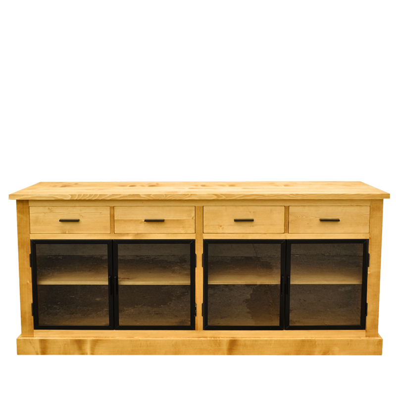 Base LOFT 4 Tiroirs + 4 Portes en Bois & Métal Buffets & bahuts en bois massif meublespin.fr - mobilier et de décoration de style montagne ou chalet- meubles en pin, mobilier en bois massif de qualité, canapés convertibles - https://meublespin.fr
