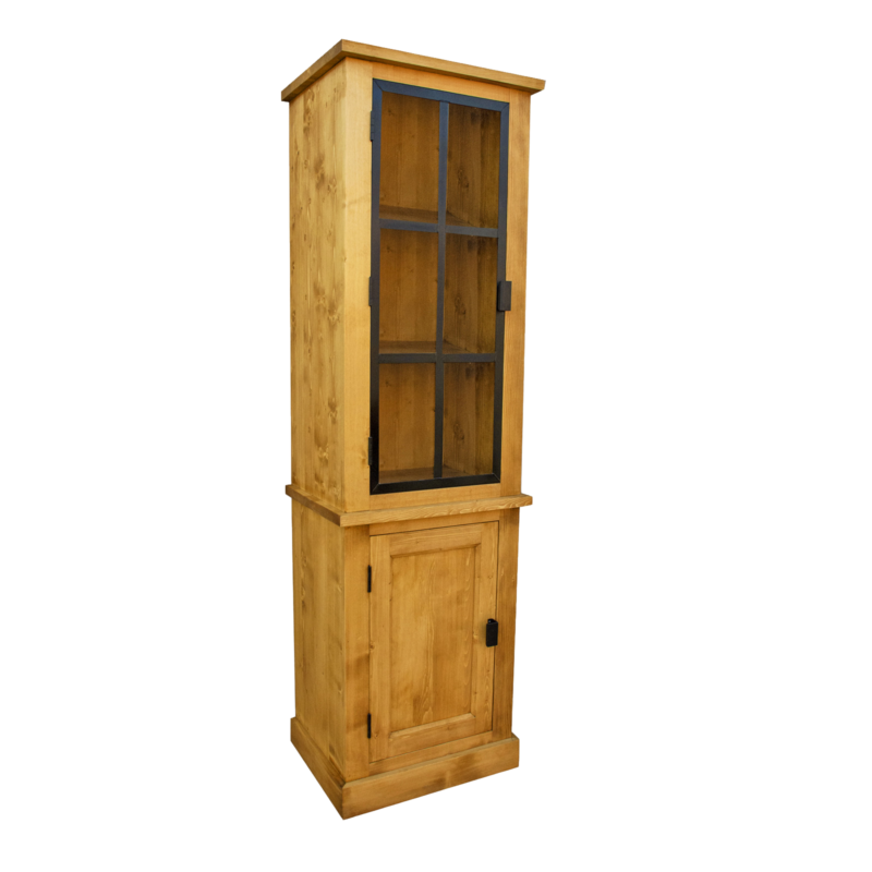 Vitrine Industrielle LOFT 2 Portes en Bois & Métal Bibliothèques & Vitrines meublespin.fr - mobilier et de décoration de style montagne ou chalet- meubles en pin, mobilier en bois massif de qualité, canapés convertibles - https://meublespin.fr