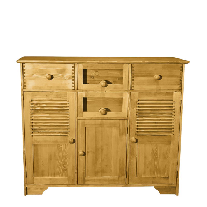 Buffet Bas Charme Grainetier 3 Portes + 4 Tiroirs Buffets & bahuts en bois massif meublespin.fr - mobilier et de décoration de style montagne ou chalet- meubles en pin, mobilier en bois massif de qualité, canapés convertibles - https://meublespin.fr
