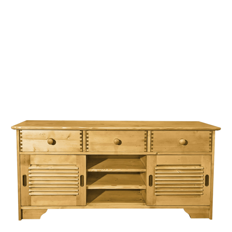 Meuble TV Charme 2 Portes Coulissantes en Pin Massif 140 cm Meubles TV en Bois Massif meublespin.fr - mobilier et de décoration de style montagne ou chalet- meubles en pin, mobilier en bois massif de qualité, canapés convertibles - https://meublespin.fr
