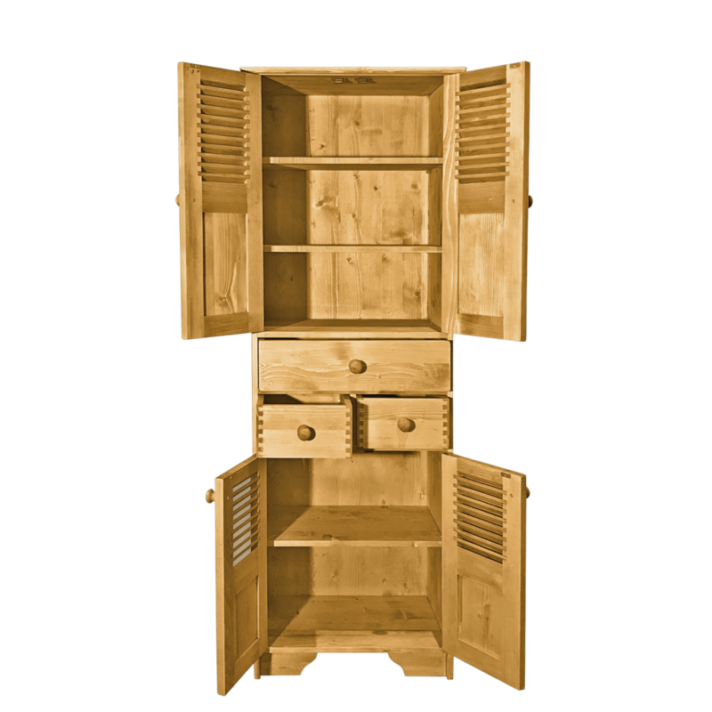 Bonnetière Charme 4 Portes et 3 Tiroirs Armoires en bois massif meublespin.fr - mobilier et de décoration de style montagne ou chalet- meubles en pin, mobilier en bois massif de qualité, canapés convertibles - https://meublespin.fr