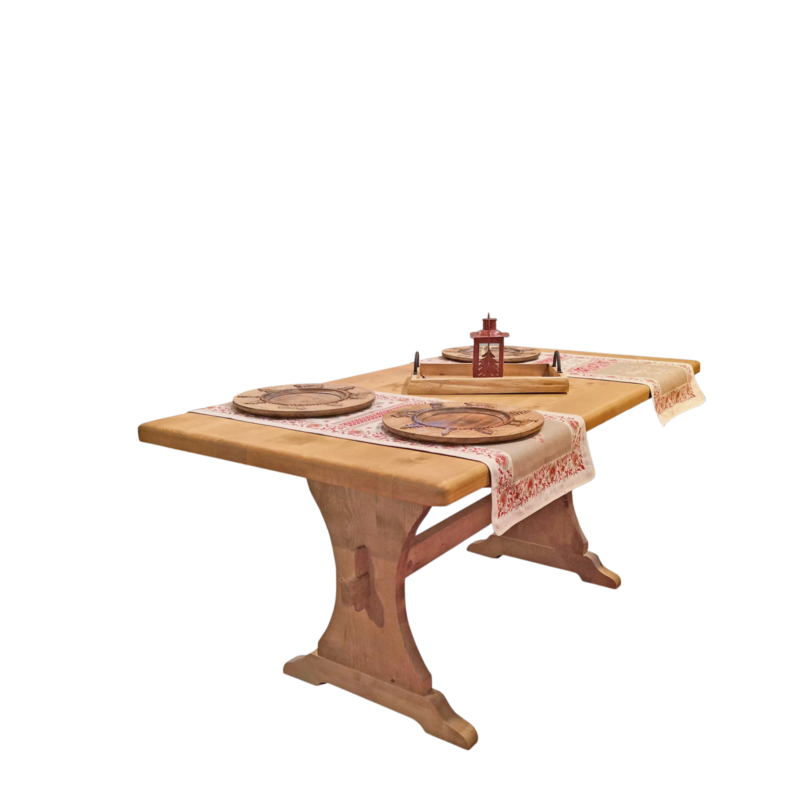 Table Monastère 160 cm (Plateau 45 mm) en Pin Massif Chamonix meublespin.fr - mobilier et de décoration de style montagne ou chalet- meubles en pin, mobilier en bois massif de qualité, canapés convertibles - https://meublespin.fr
