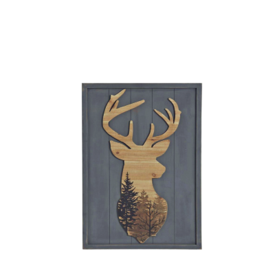 Cadre Déco en Bois Modèle CERF 48 x 72 cm Cadres et déco meublespin.fr - mobilier et de décoration de style montagne ou chalet- meubles en pin, mobilier en bois massif de qualité, canapés convertibles - https://meublespin.fr