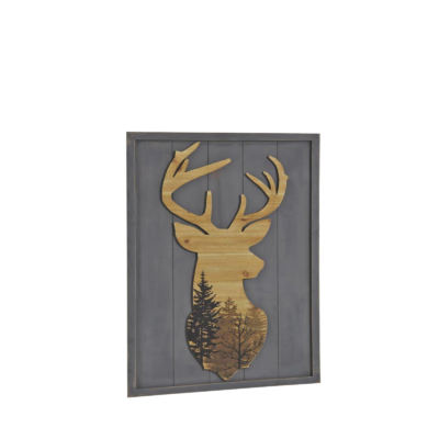 Cadre Déco en Bois Modèle CERF 48 x 72 cm Cadres et déco meublespin.fr - mobilier et de décoration de style montagne ou chalet- meubles en pin, mobilier en bois massif de qualité, canapés convertibles - https://meublespin.fr