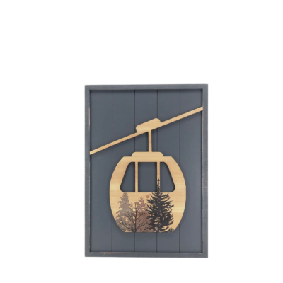Cadre Déco en Bois Modèle télécabine 48 x 72 cm Cadres et déco meublespin.fr - mobilier et de décoration de style montagne ou chalet- meubles en pin, mobilier en bois massif de qualité, canapés convertibles - https://meublespin.fr