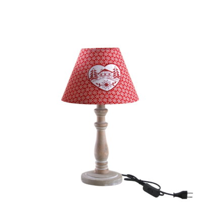 Lampe en bois motif Coeur – h40 – Ø 25 cm Lampes à poser meublespin.fr - mobilier et de décoration de style montagne ou chalet- meubles en pin, mobilier en bois massif de qualité, canapés convertibles - https://meublespin.fr