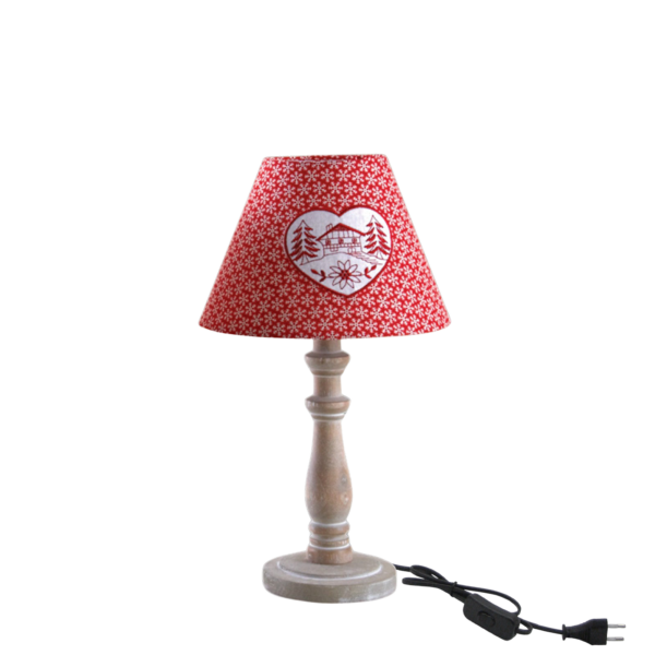 Lampe en bois motif Coeur – h40 – Ø 25 cm Lampes à poser meublespin.fr - vente de mobilier et de décoration de style montagne ou chalet- vente de meubles en pin et canapés convertibles - https://meublespin.fr