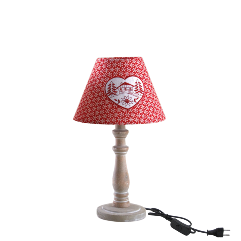 Lampe en bois motif Coeur – h40 – Ø 25 cm Lampes à poser meublespin.fr - mobilier et de décoration de style montagne ou chalet- meubles en pin, mobilier en bois massif de qualité, canapés convertibles - https://meublespin.fr