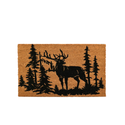 Paillasson Cerf & Sapins 75 x 45 cm Paillassons meublespin.fr - mobilier et de décoration de style montagne ou chalet- meubles en pin, mobilier en bois massif de qualité, canapés convertibles - https://meublespin.fr