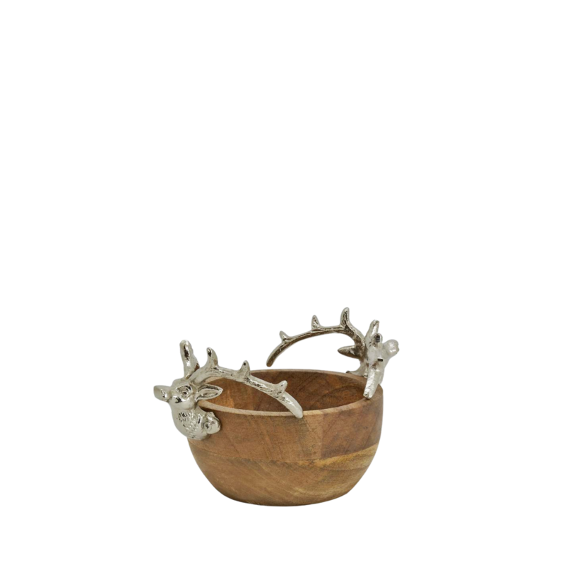 Corbeille ronde avec têtes de Cerf Nappes et Décoration de table meublespin.fr - mobilier et de décoration de style montagne ou chalet- meubles en pin, mobilier en bois massif de qualité, canapés convertibles - https://meublespin.fr