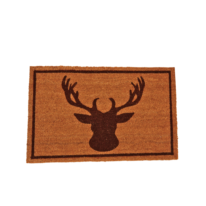 Paillasson tête de Cerf en coco 75 x 45 cm Paillassons meublespin.fr - mobilier et de décoration de style montagne ou chalet- meubles en pin, mobilier en bois massif de qualité, canapés convertibles - https://meublespin.fr