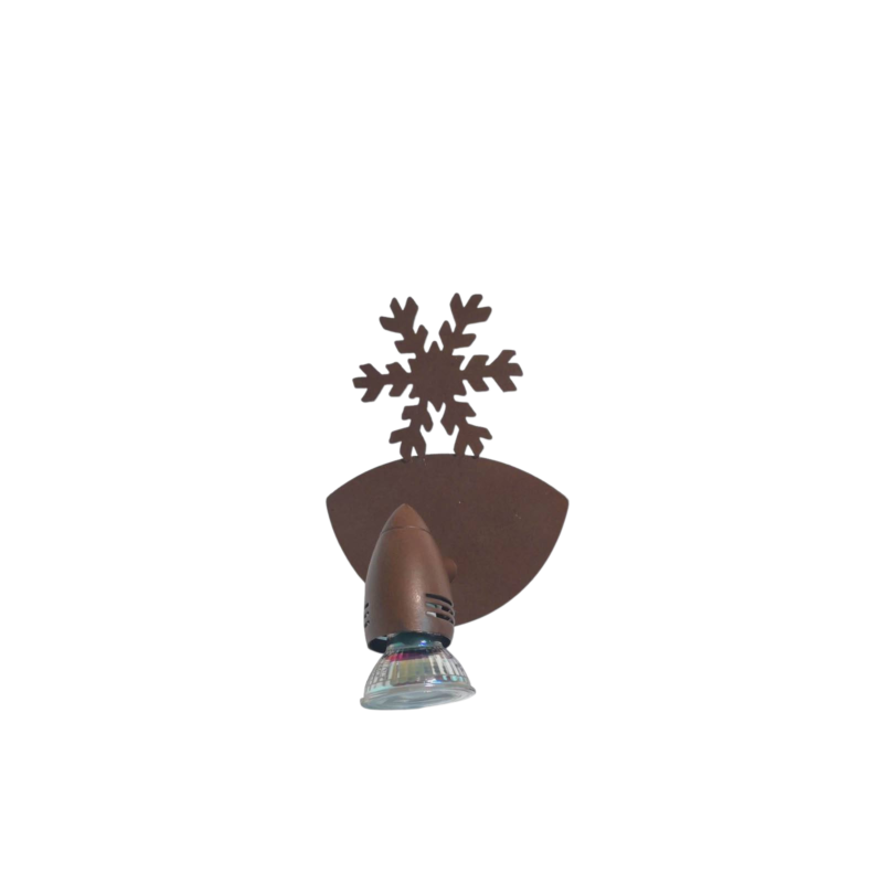 Applique Murale 1 Spot métal Flocon marron Appliques murales / Spots meublespin.fr - mobilier et de décoration de style montagne ou chalet- meubles en pin, mobilier en bois massif de qualité, canapés convertibles - https://meublespin.fr