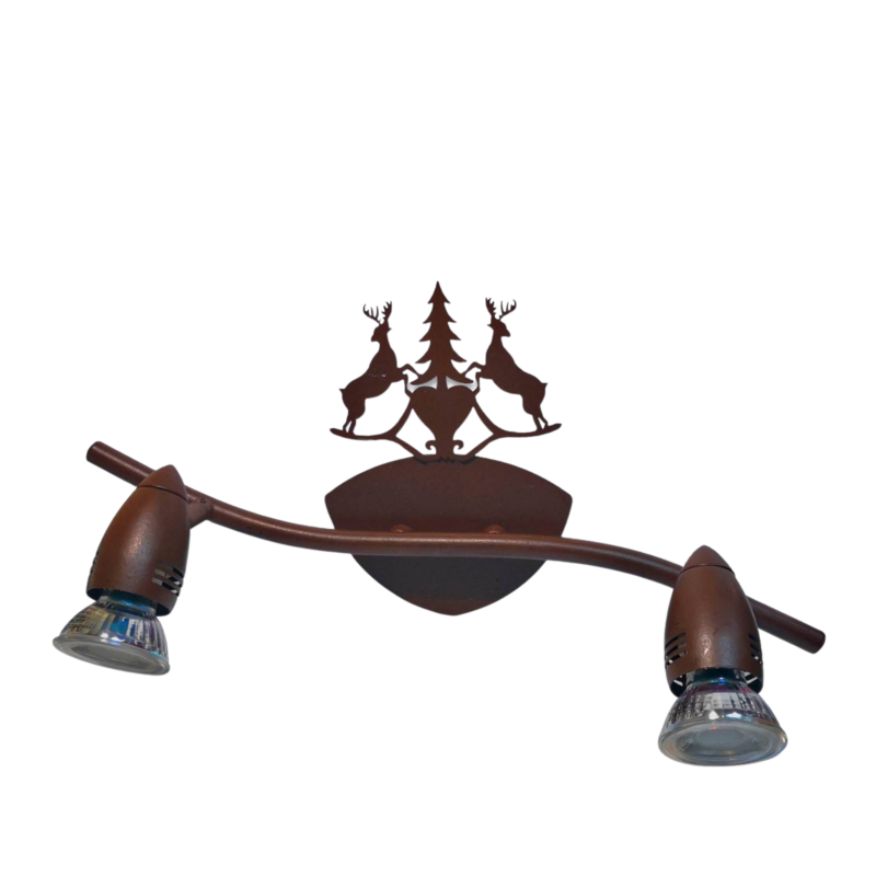 Applique Murale 2 Spot métal Cerfs marron Appliques murales / Spots meublespin.fr - mobilier et de décoration de style montagne ou chalet- meubles en pin, mobilier en bois massif de qualité, canapés convertibles - https://meublespin.fr