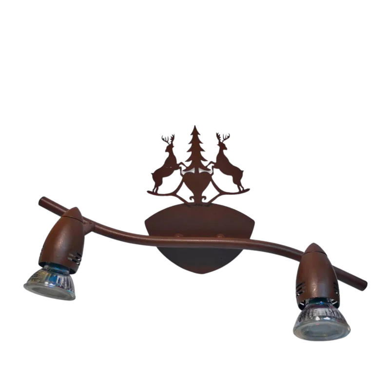 Applique Murale 2 Spot métal Cerfs marron Appliques murales / Spots meublespin.fr - mobilier et de décoration de style montagne ou chalet- meubles en pin, mobilier en bois massif de qualité, canapés convertibles - https://meublespin.fr