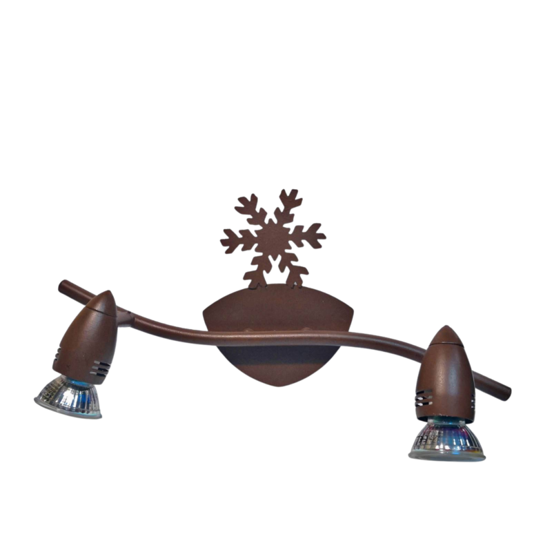 Applique Murale 2 Spot métal Flocon marron Appliques murales / Spots meublespin.fr - mobilier et de décoration de style montagne ou chalet- meubles en pin, mobilier en bois massif de qualité, canapés convertibles - https://meublespin.fr