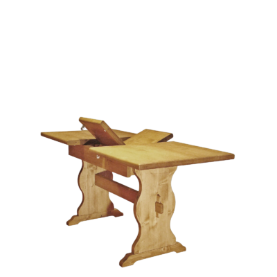 Table Monastère 140 x 80 cm (1 allonge/Plateau 45 mm) en Pin Massif Chamonix meublespin.fr - mobilier et de décoration de style montagne ou chalet- meubles en pin, mobilier en bois massif de qualité, canapés convertibles - https://meublespin.fr