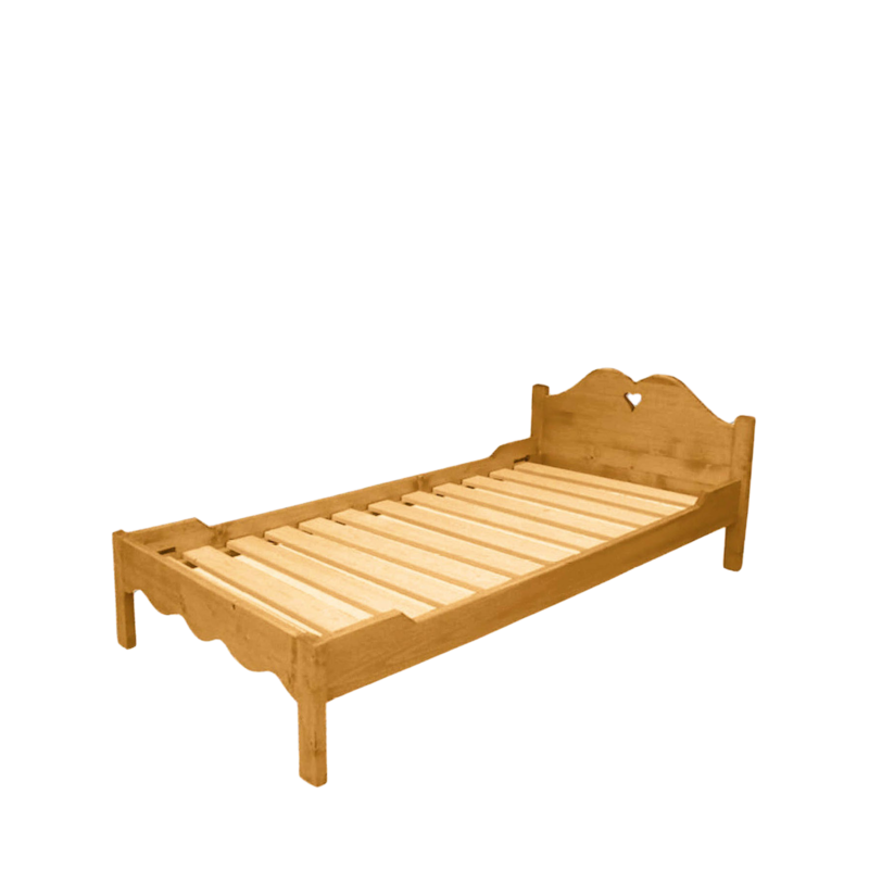 Lit en pin massif Chamonix pied bas 90 x 190 cm Chamonix meublespin.fr - mobilier et de décoration de style montagne ou chalet- meubles en pin, mobilier en bois massif de qualité, canapés convertibles - https://meublespin.fr