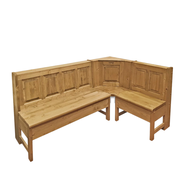 Coin repas avec coffres Chamonix Chamonix meublespin.fr - mobilier et de décoration de style montagne ou chalet- meubles en pin, mobilier en bois massif de qualité, canapés convertibles - https://meublespin.fr