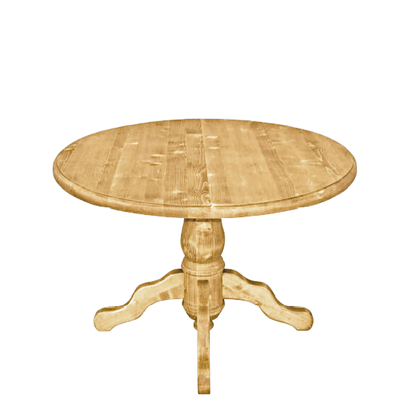 Table Ronde Pied Central Ø 95 cm (1 allonge) en Pin Massif Chamonix meublespin.fr - mobilier et de décoration de style montagne ou chalet- meubles en pin, mobilier en bois massif de qualité, canapés convertibles - https://meublespin.fr