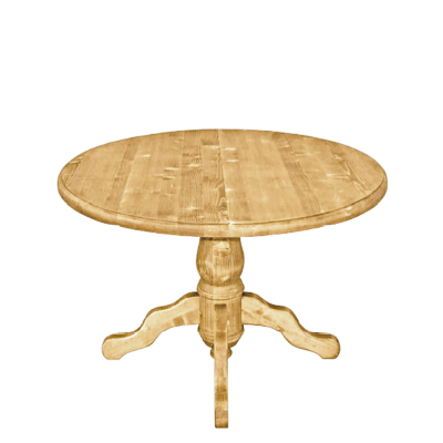 Table Ronde Pied Central Ø 120 cm avec une Allonge en Pin Massif Chamonix meublespin.fr - mobilier et de décoration de style montagne ou chalet- meubles en pin, mobilier en bois massif de qualité, canapés convertibles - https://meublespin.fr